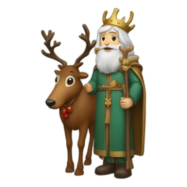 saint hubertus and his reindeer sticker