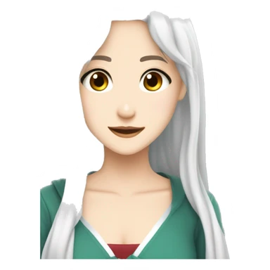 karakter anime perempuan berambut putih di kuncir dua elf sticker