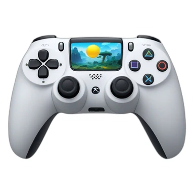 playstation 5 controller with sun strip and color tree and Smurf and kok  sticker