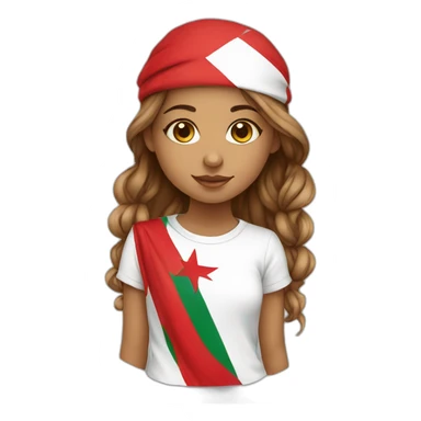 Girl with flag of morocco for shirt sticker