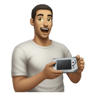 Egypt guy with gameboy in hand, screaming sticker