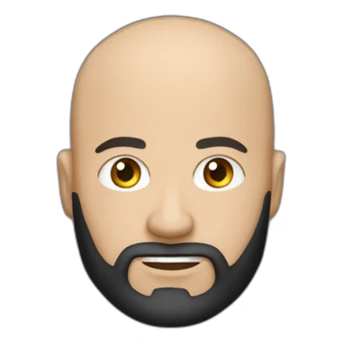 bald white man with a black beard typing on apple computer wearing a black hoodie sticker