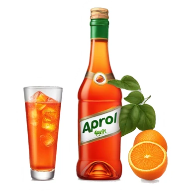 A glass of aperol spritz and a bottle of aperol right next to it sticker