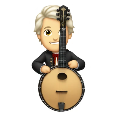 Wolfgang Mozart chibi standing young 5-string banjo sticker