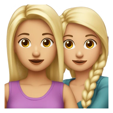 Dos amigas una morena y la otra rubia con este corazon💗 sticker
