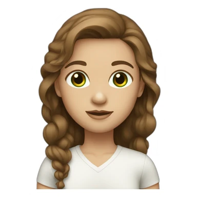 someone with brown hair, light skin color and green eyes sticker