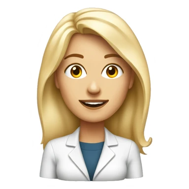 Blonde woman product manager with takeaway coffee sticker