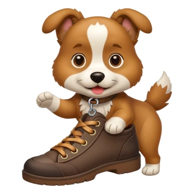 Dog with shoes sticker