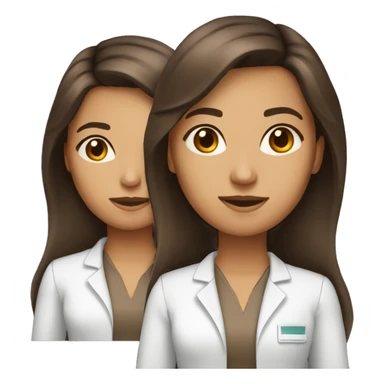 Woman pharmaceutical scientist with brown hair brown eyes and tan skin no glasses long straight hair  sticker
