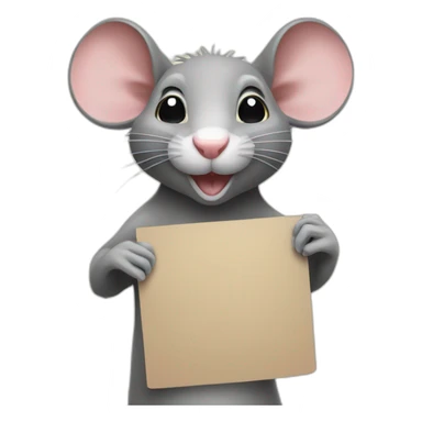 rat demonstrating holding sign sticker
