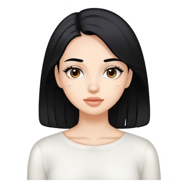Skin care girl, Black hair  sticker