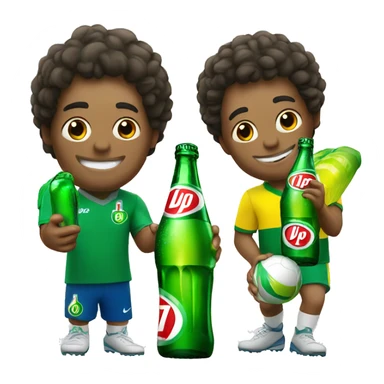 Brazilian players holding bottles of 7up sticker