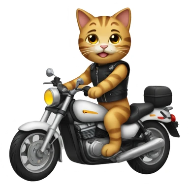 cat on motorcycle sticker