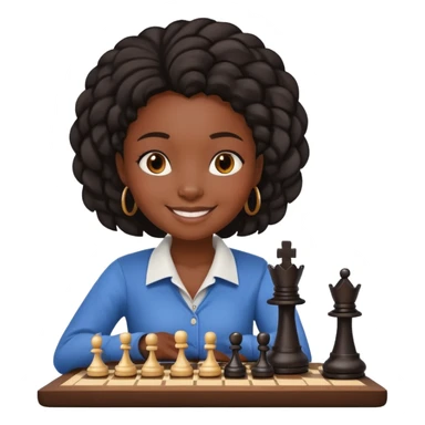 black girl playing chess sticker