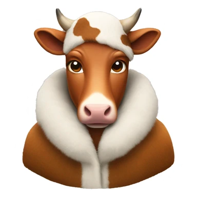 cow in a fox fur coat sticker