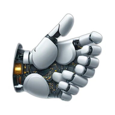 Human hand shaking robot hand sticker