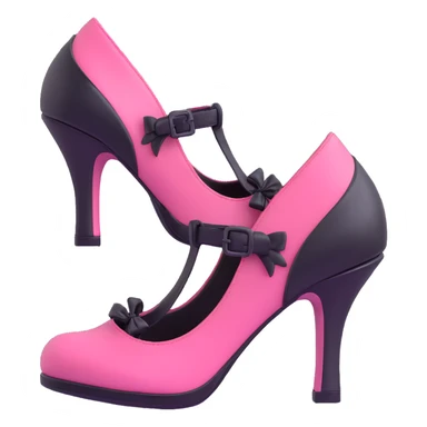 BLACKPINK-inspired gothic shoes, no hearts, black and pink, cute  sticker