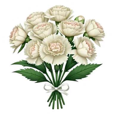 white bouquet Carnation stem flowers sticker