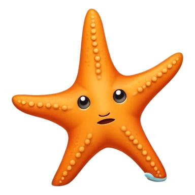 An orange starfish with a Sad face smiles as it gently moves along the ocean floor sticker