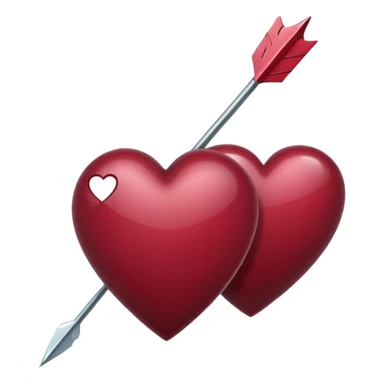 Maroon Heart with arrow through it  sticker