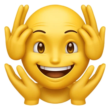 yellow emoji face with devious grin and hands rubbing together mischievously sticker