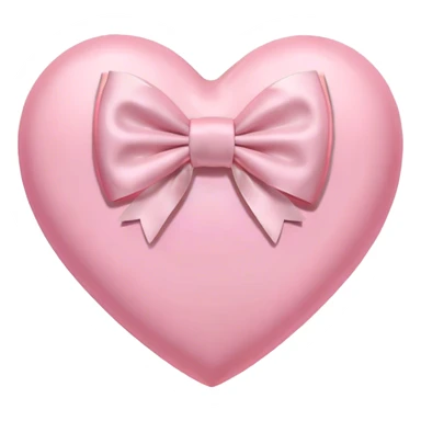 Pastel pink heart with white bow sticker