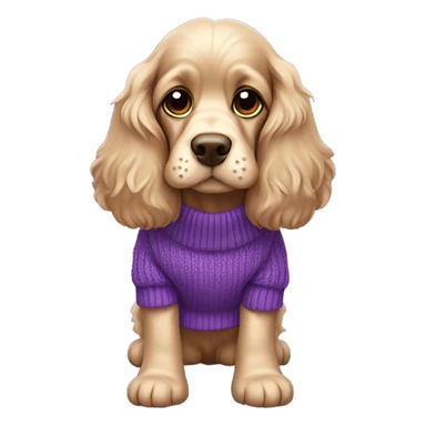 Cocker spaniel in purple sweater sticker