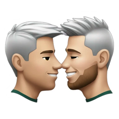 cristiano ronaldo and lionel messi kissing sticker