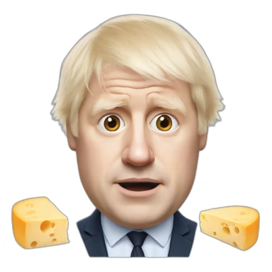 Boris Johnson and a well cheese sticker