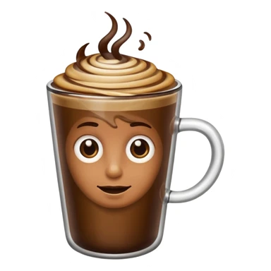 hot coffee in glass without a smile sticker