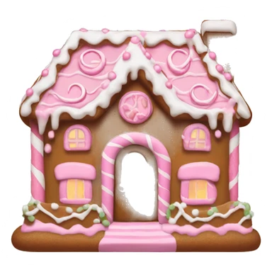 gingerbread house with light pink decorations sticker