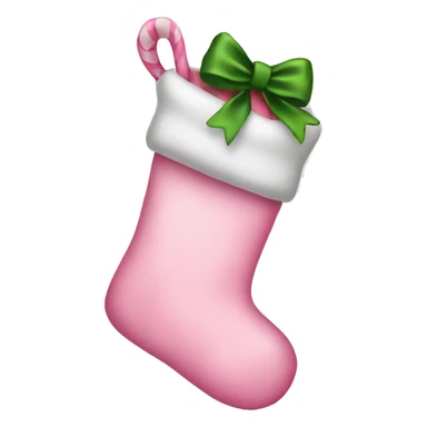  light pink Christmas stocking with bow sticker