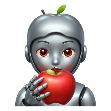 Android comendo maçã sticker