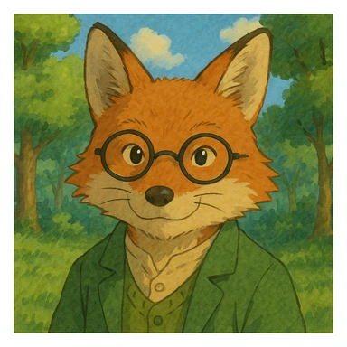 fox wearing glasses sticker