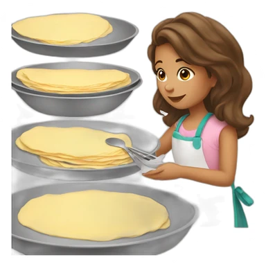 britany girl making crepes sticker