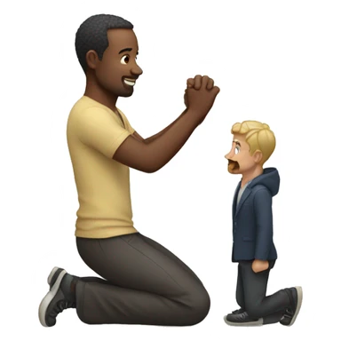 man on one knee sticker