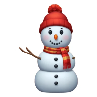 Snowman in front of a fireplace sticker