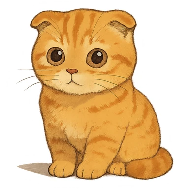 orange scottish fold kitten sticker