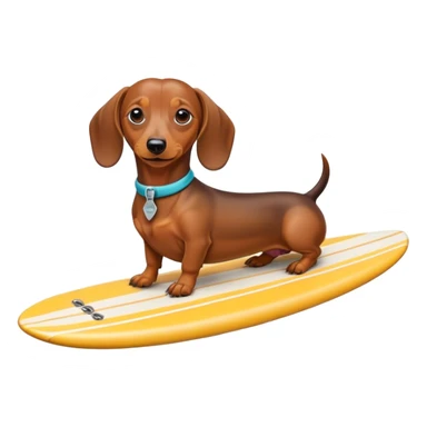 Dachshund with a-r on a surfboard  sticker