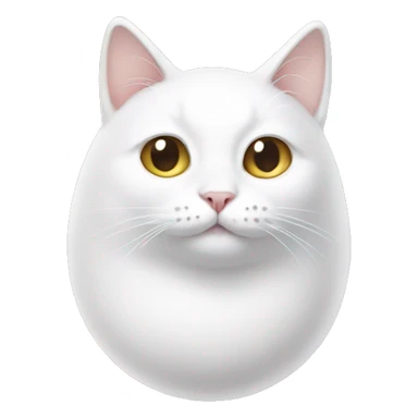 white cat in the shape of an egg sticker