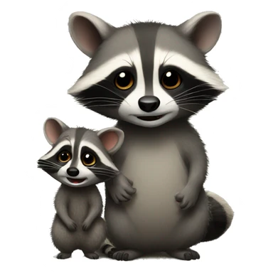 Raccoon and possum sticker