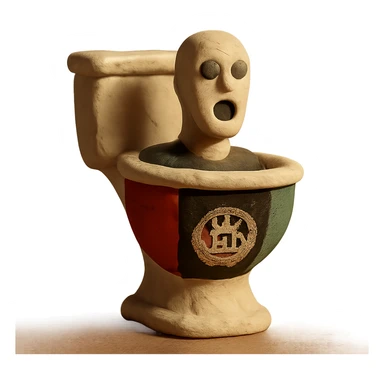 skibidi toilet with Afghanistan flag colors sticker