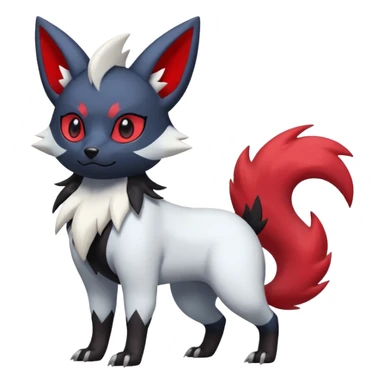 White, black and red Zorua-Absol-Umbreon-Zangoose-fusion (full body) sticker