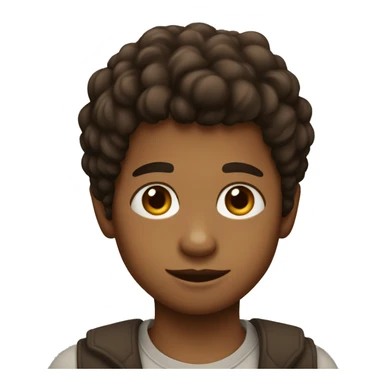 niño de pelo negro, ojos marrones y delgado sticker