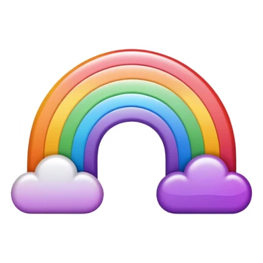 arco iris branco e roxa sticker