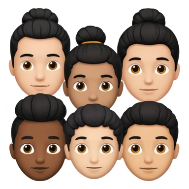 men with black bun hair sticker