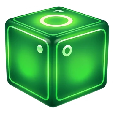 green neon cube light sticker