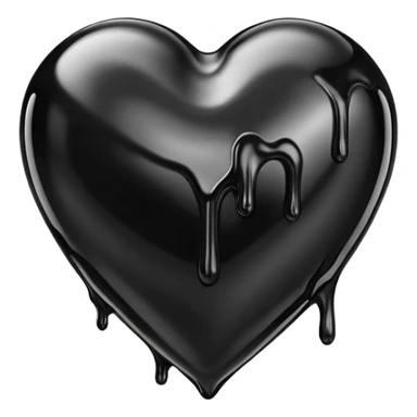 black oil heart melts sticker