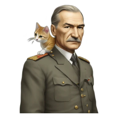 Atatürk with Cat sticker