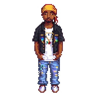 2Pac в полный рост, no background sticker